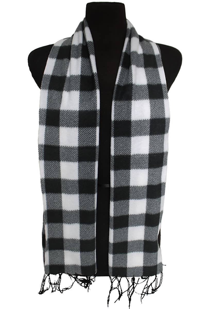 ASSORTITI Sciarpa avvolgente oblunga con bordo a frange in morbido pile scozzese in vendita all'ingrosso su Faire7