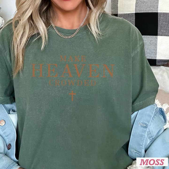 Shoppe SHC - Wholesale T-Shirt (Graphic) - Women's - Make Heaven Crowded Christian Graphic Shirt | Comfort Color21