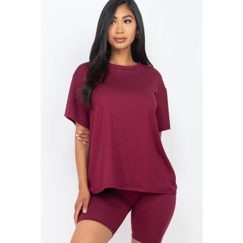 Paperdoll - Venta al por mayor Conjuntos de top y pantalón corto (NO para estar en casa) - Mujer - Conjunto de camiseta holgada de ajuste suelto y pantalones cortos de ciclismo11