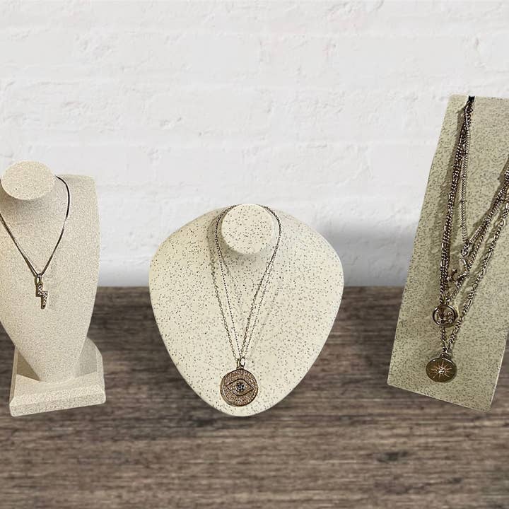 EMB Pretty - Vente Supports et présentoirs à bijoux - Bloc présentoir pour collier effet pierre mouchetée
