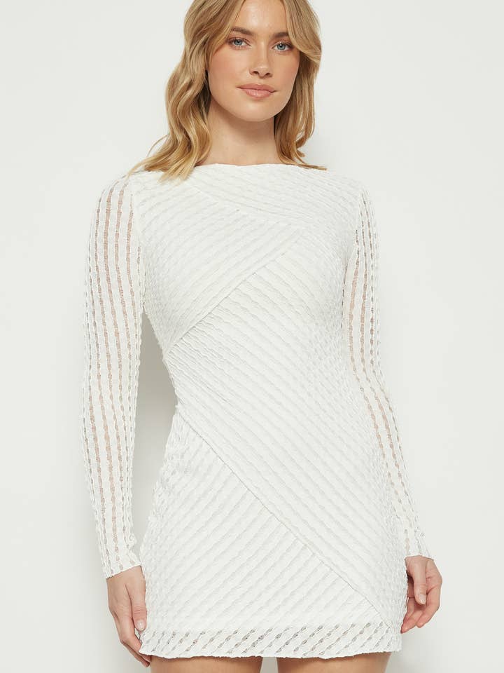 Kleid aus strukturiertem Jersey mit kontrastfarbenen Paneldetails für den Großhandel von Style State Wholesale