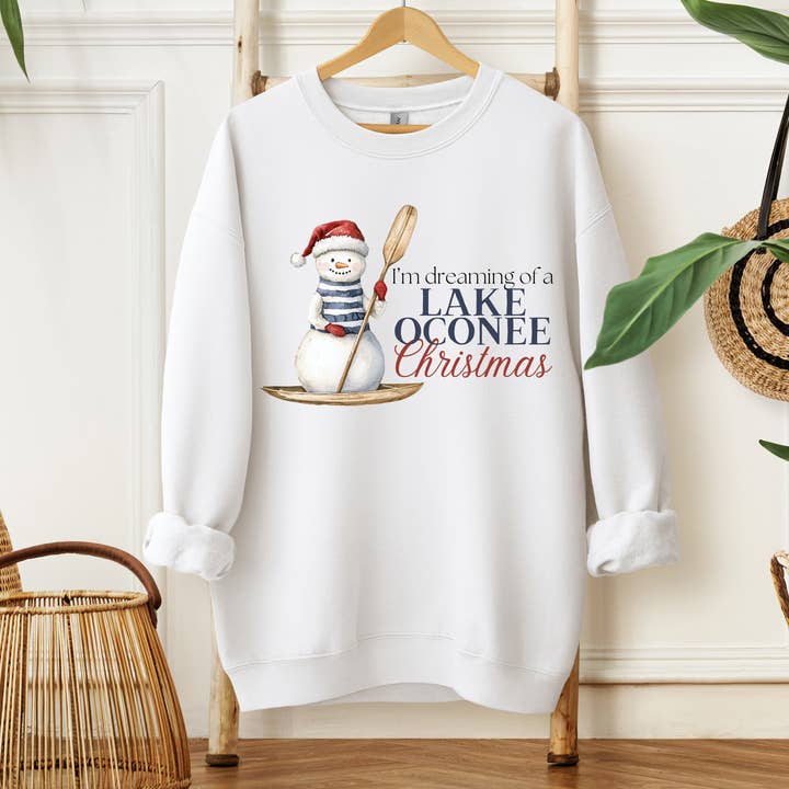 Snowman Lake Christmas Custom Lake Name Sweatshirt for wholesale by Lake and Local Wholesale