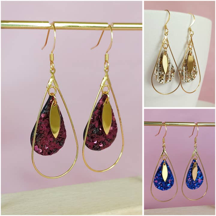 NAYA glitter earrings - 3 Colors for wholesale by COLICREA