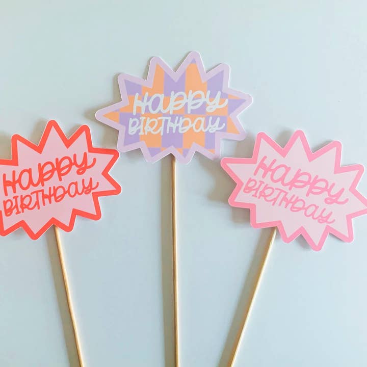 Birthday Cake Toppers For 10th, 18th, 50th Celebrations for wholesale by Uncouth Coco