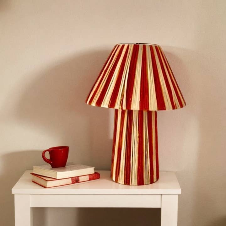 Gran Wholesale - Wholesale Lampshade - Striped Raffia Table Lampshade, Woven Straw Lamp.2