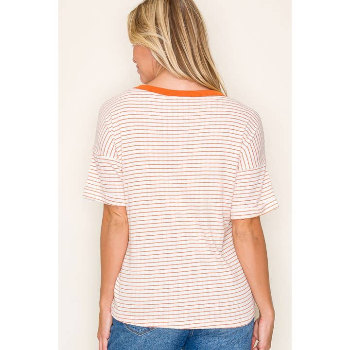 STACCATO - Wholesale Knit Top - Women's - POINTELLE STRIPE TOP