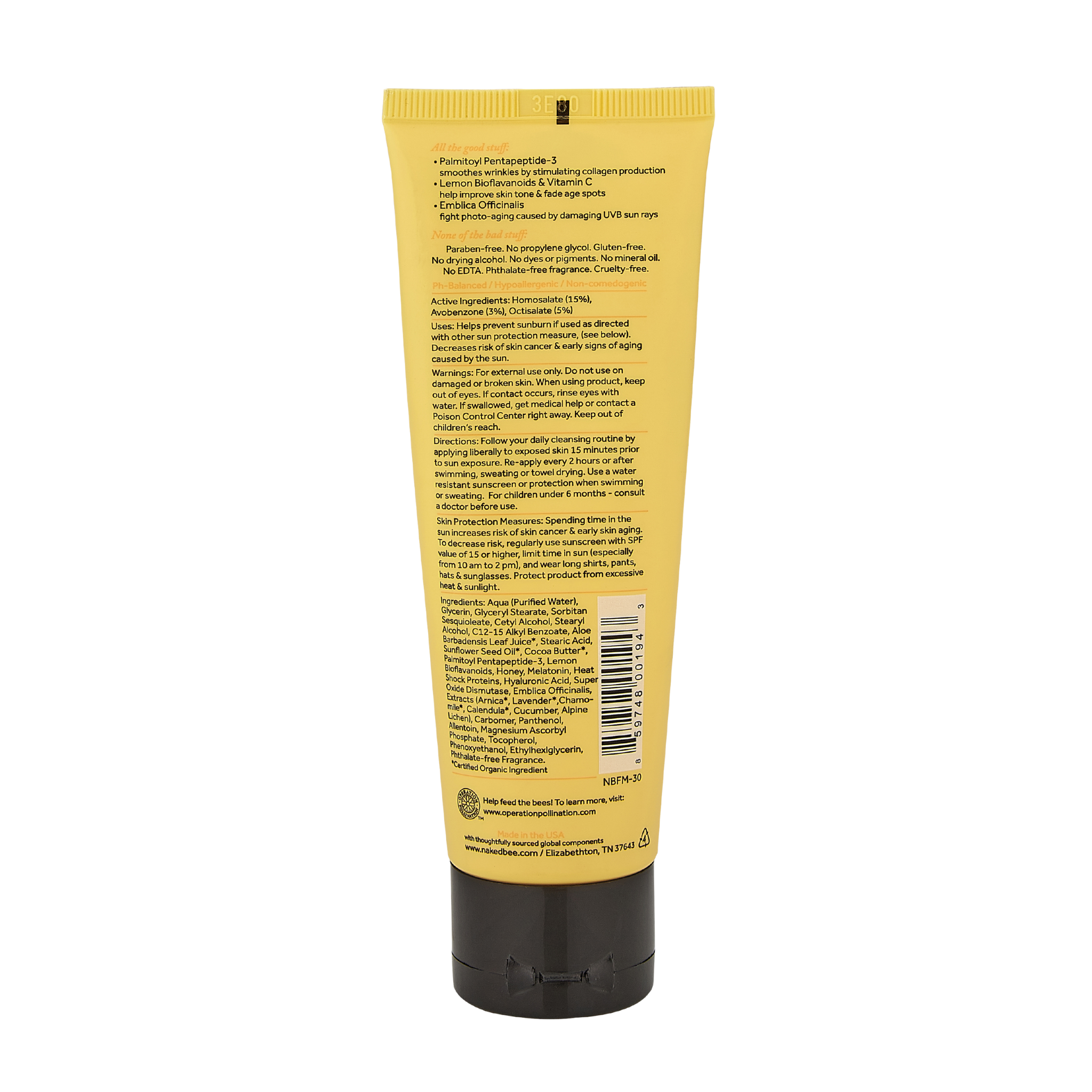 The Naked Bee - Wholesale Facial Moisturizer - 2.5 oz. Orange Blossom Honey Facial Moisturizer with SPF 301