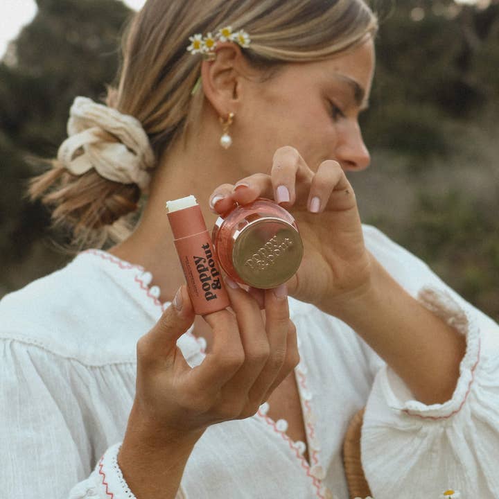 Poppy & Pout - Wholesale Lip Balm Set - Lip Care Duo, Pomegranate Peach