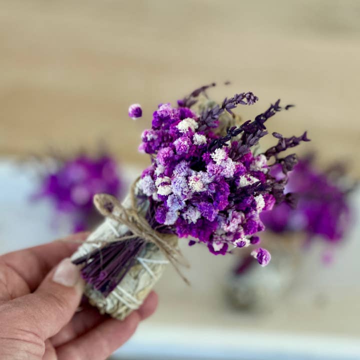 Picki Nicki - Wholesale Sage Bundle - White Sage with Dried Lavender & Purple Flowers