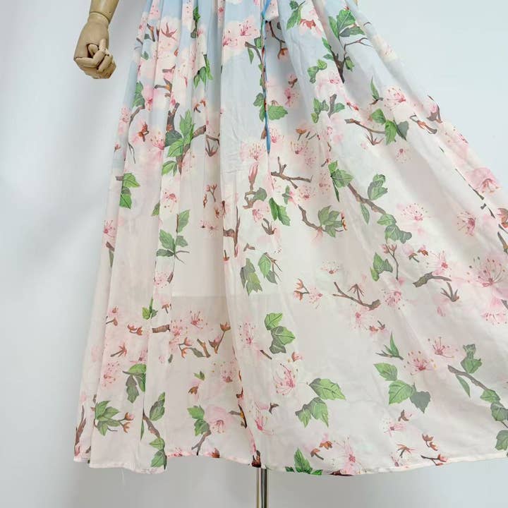 Productseeker - Wholesale Dress – Women's - DR658Y Chiffon Floral Pleated Maxi Dress with Swing Skirt16