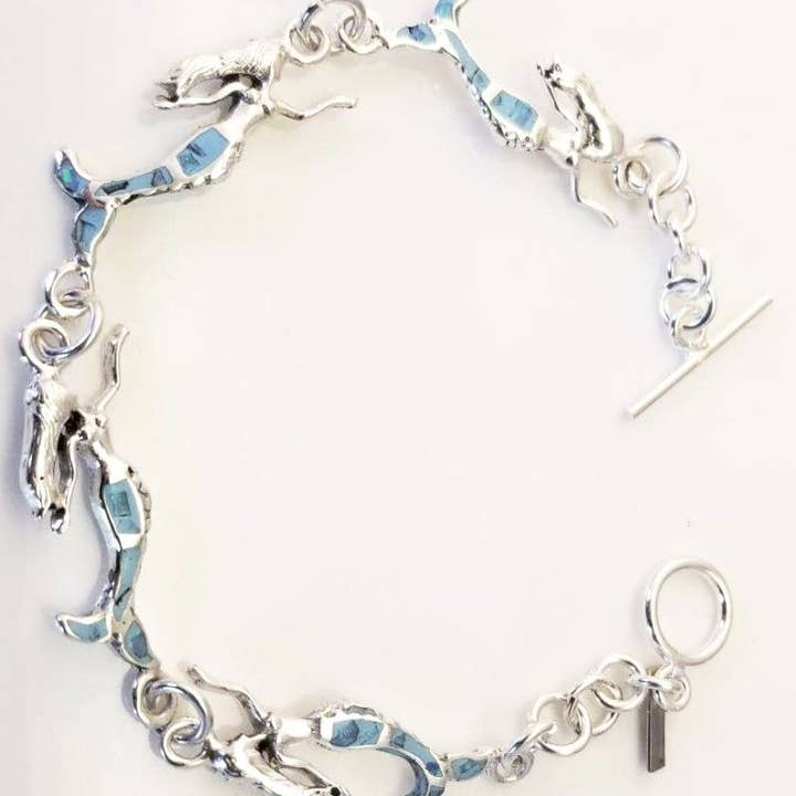 Costello International - Wholesale Tennis Bracelet - Treasure Island Opaline Silver Tennis Bracelets1