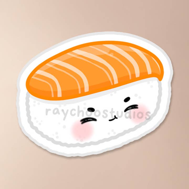Laks Nigiri Vinyl klistermærke for engroshandel hos Raychoo Studios Inc.