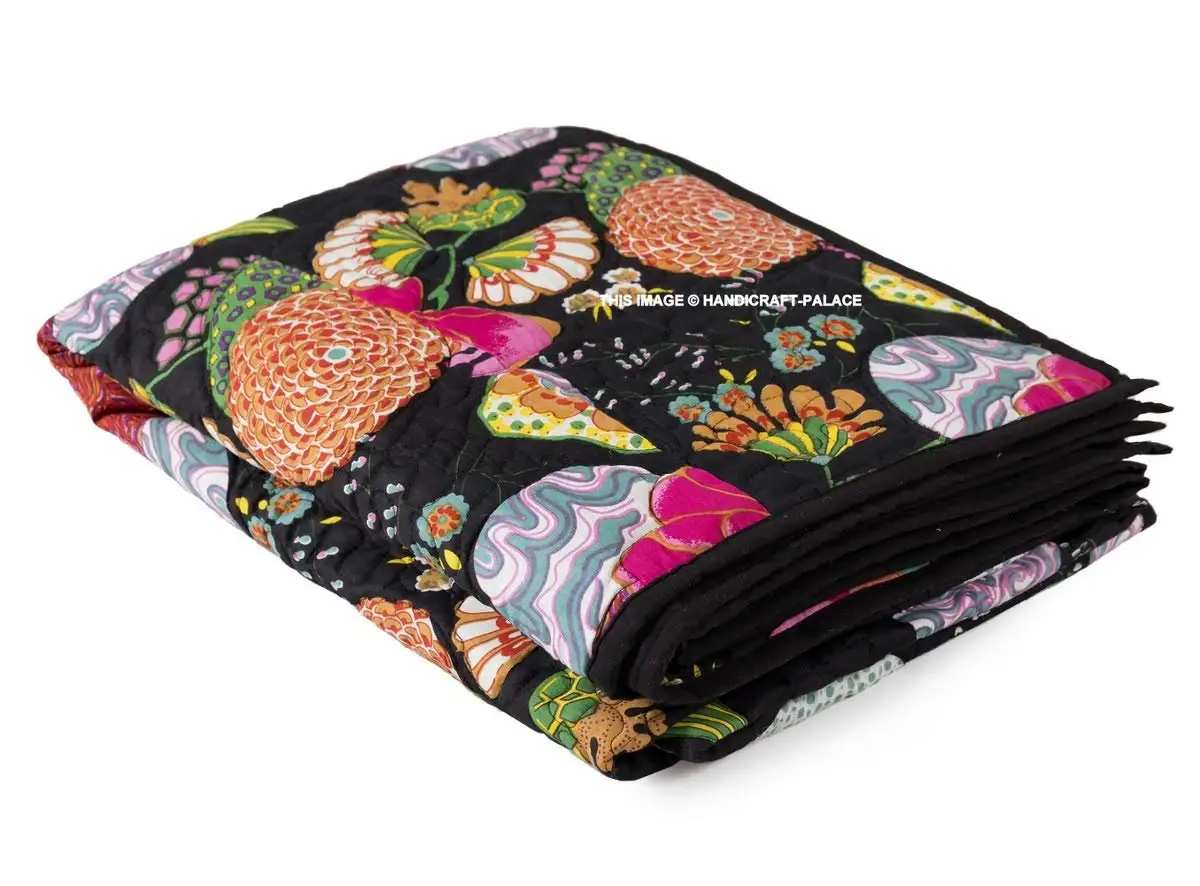 GYPSY STUDIO – wholesale Throw blanket – Soft Cotton Machine Quilted Throw Beautiful Floral Design 3