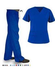 Bravo 6-Pocket Half Sleeve Top & Bootcut Bottom Set for wholesale by Scrubandmore