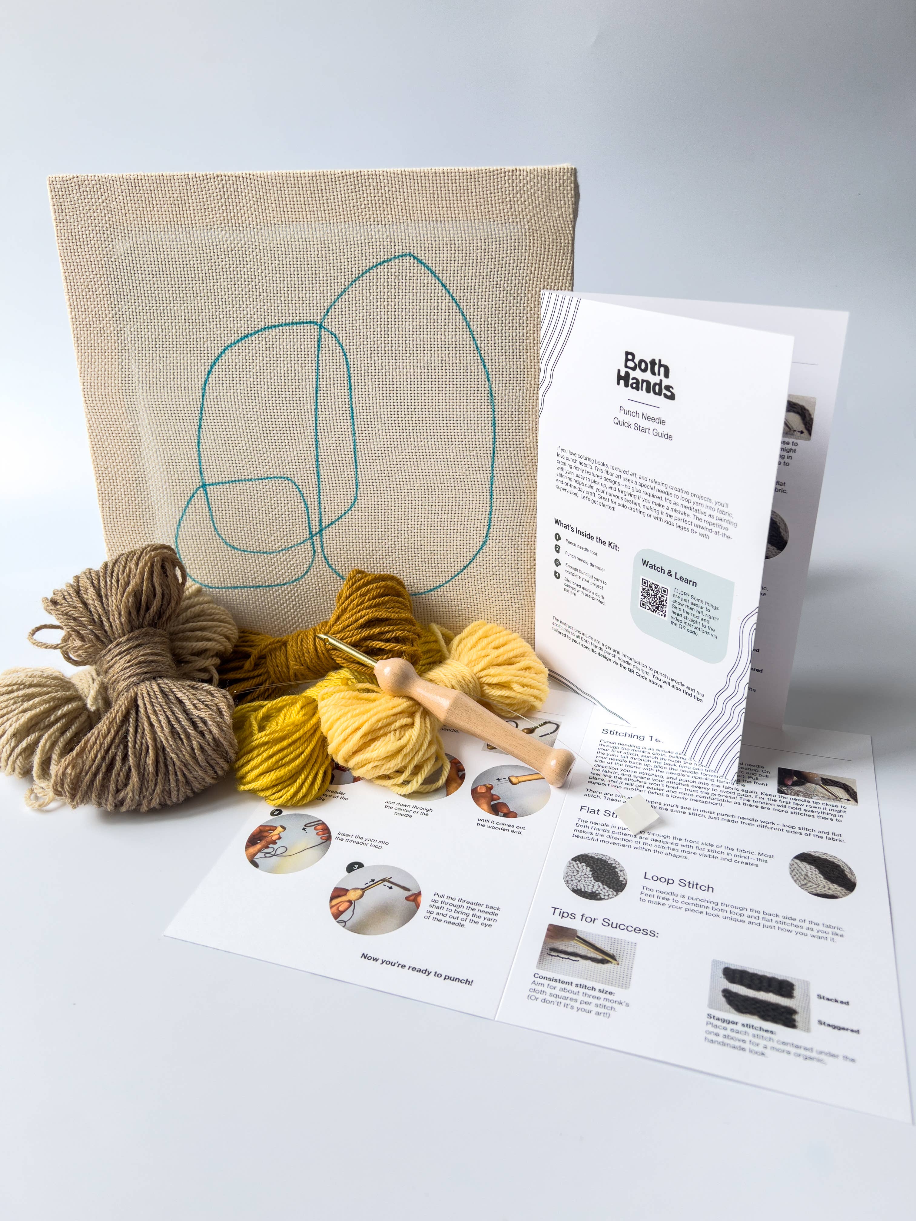 Both Hands Crafts - Wholesale DIY Craft Kit - "Pebbles III" - Beginner Punch Needle Kit - Wall Art1