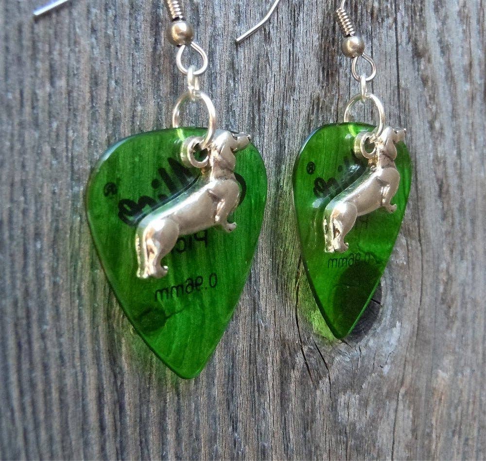 Simply Raevyn - Wholesale Dangle Earrings - Dachshund Charm Guitar Pick Earrings14