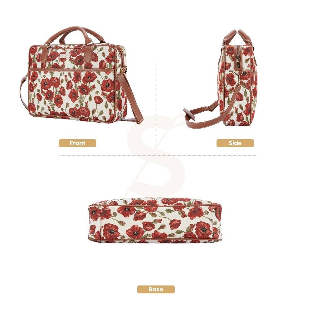 SignareArt - Wholesale Laptop Bag - Women's - CPU-POP | Poppy Computer Laptop Bag Case 15.6"1