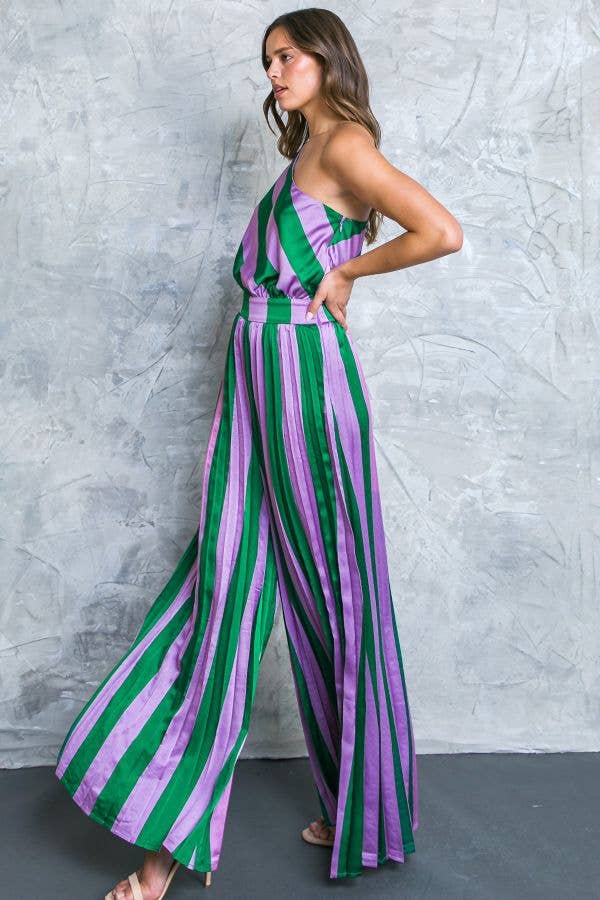 GREEN LAVENDER A printed satin jumpsuit - IP8041 for wholesale on Faire3