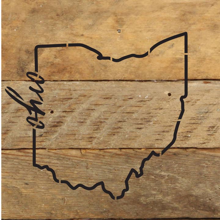 Second Nature by Hand - Vente Pancarte - État personnalisé avec mots de script, panneau en bois de 6 po x 6 po