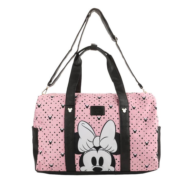Disney Minnie Mouse Peek-A-Boo Minnie Pink 20” Duffel Bag for wholesale by Bioworld Merchandising