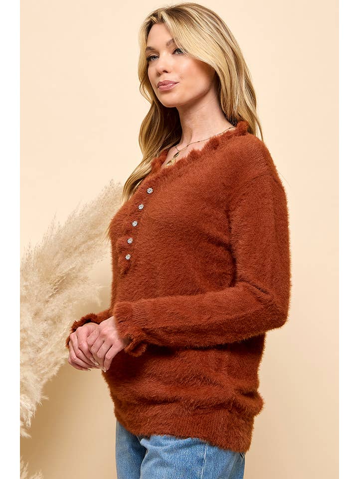 Cezele - Wholesale Knit Sweater - Women's - Casual long sleeve ruffle knit sweater10