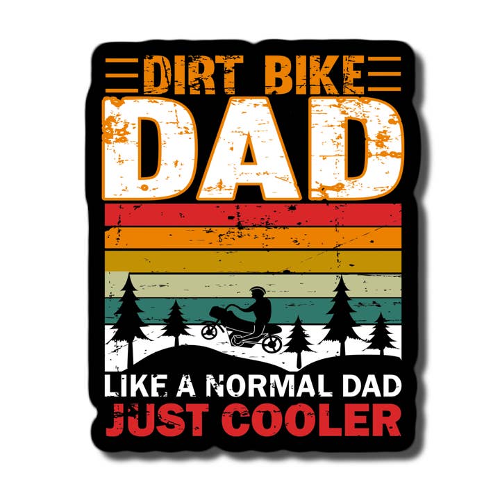 Adesivo impermeabile Dirt Bike Dad per la vendita all'ingrosso da parte di Lyrical River Designs
