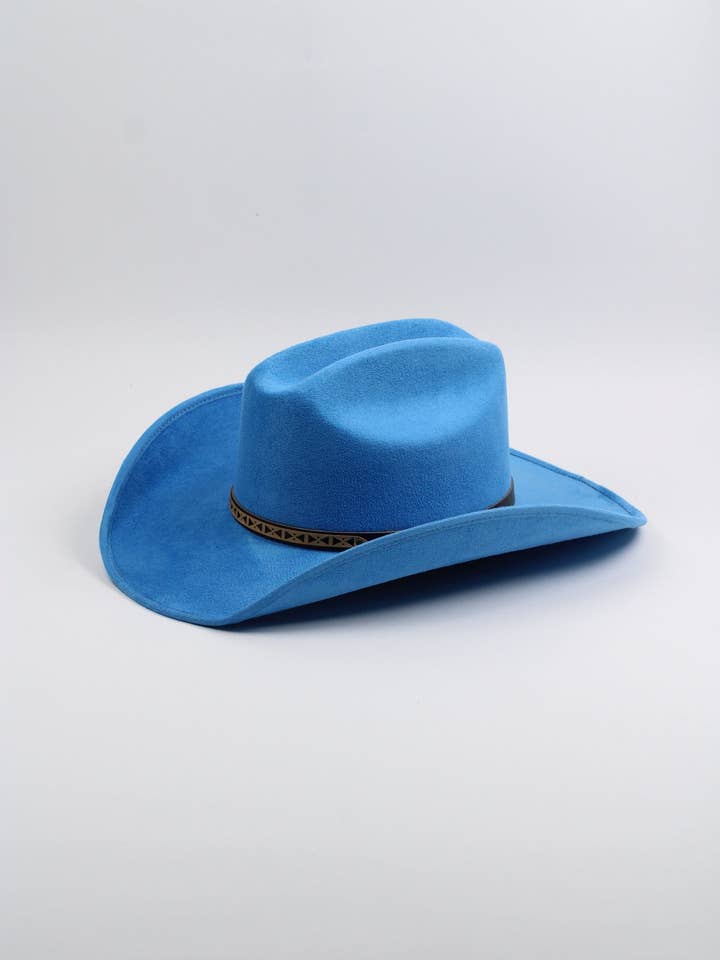Texana Vegan Suede Cowboy Hat - Aqua for wholesale by Wilder and Soul Wholesale Hats