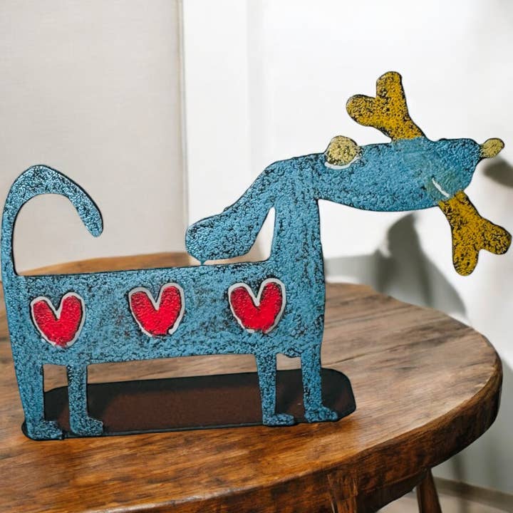 Whimsies – Engroshandel Bordpynt – Hund stående Bordplade Gave finurlige metalgaver dyreelsker1