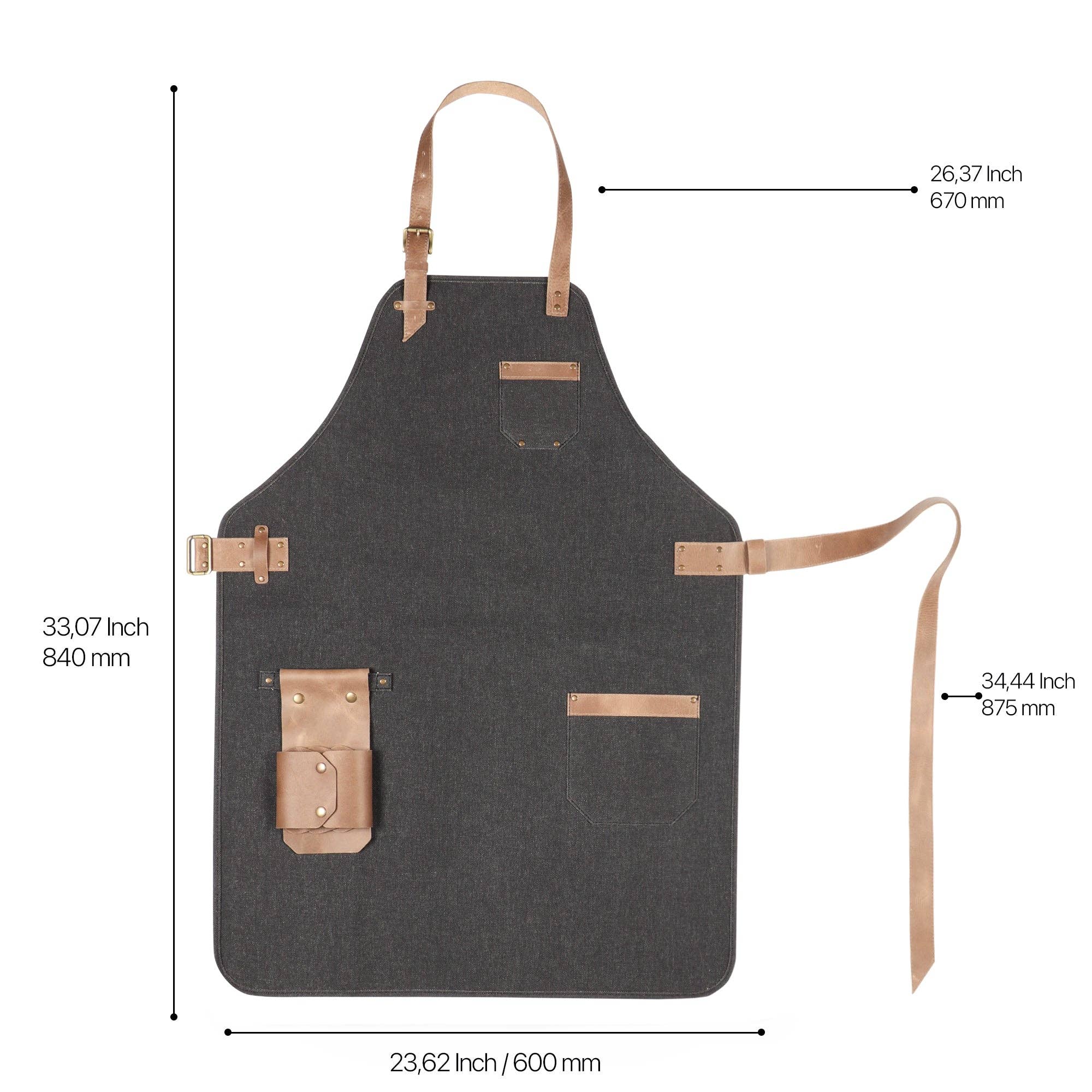 Londo - Wholesale Apron - Otto Angelino Personalized Canvas Cooking Apron, Working Apron with Customization, Workshop Apron with Pockets, Woodworking Apron with Tool Pockets8