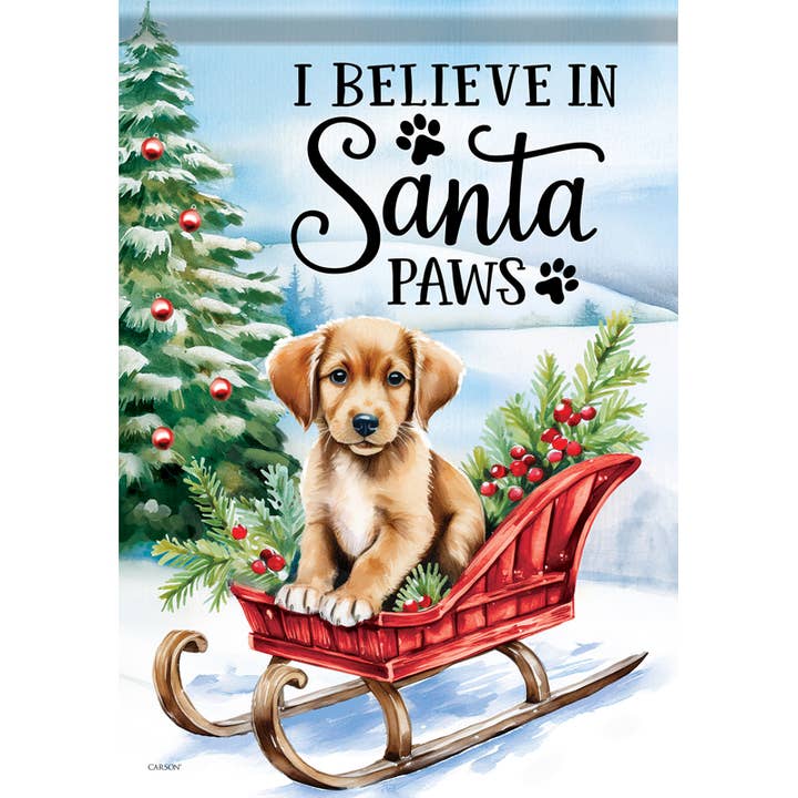 "Santa Paws Pup" Garden Durasoft™ Flag for wholesale by FlagTrends by Carson
