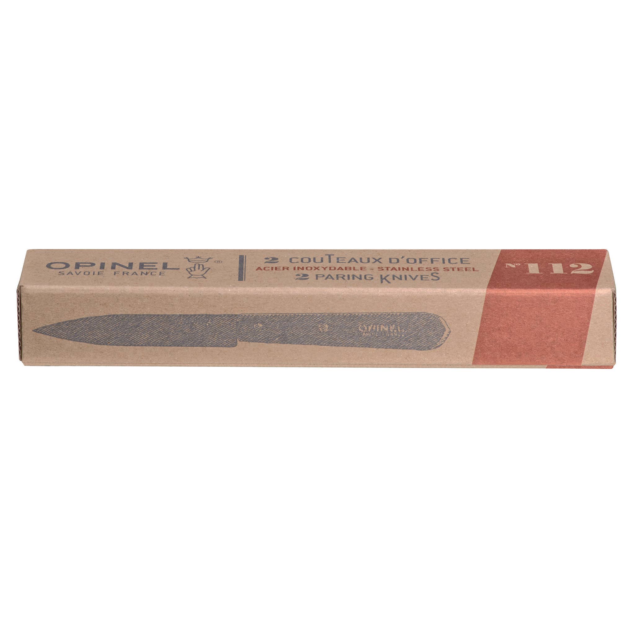 Opinel - Wholesale Kitchen/Utility Knife - Counter Display of 6 Box of 2 No.112 Stainless Paring Knives2