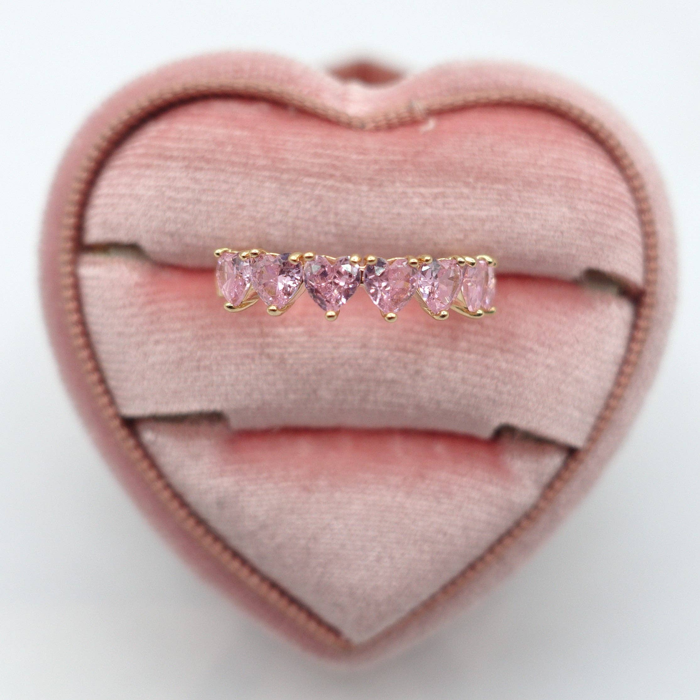 Daemon srls - Wholesale Multi-Stone Ring - JENNY- cuori orizzontali ~ ANELLO REGOLABILE con cubic zirconia a forma di cuore3