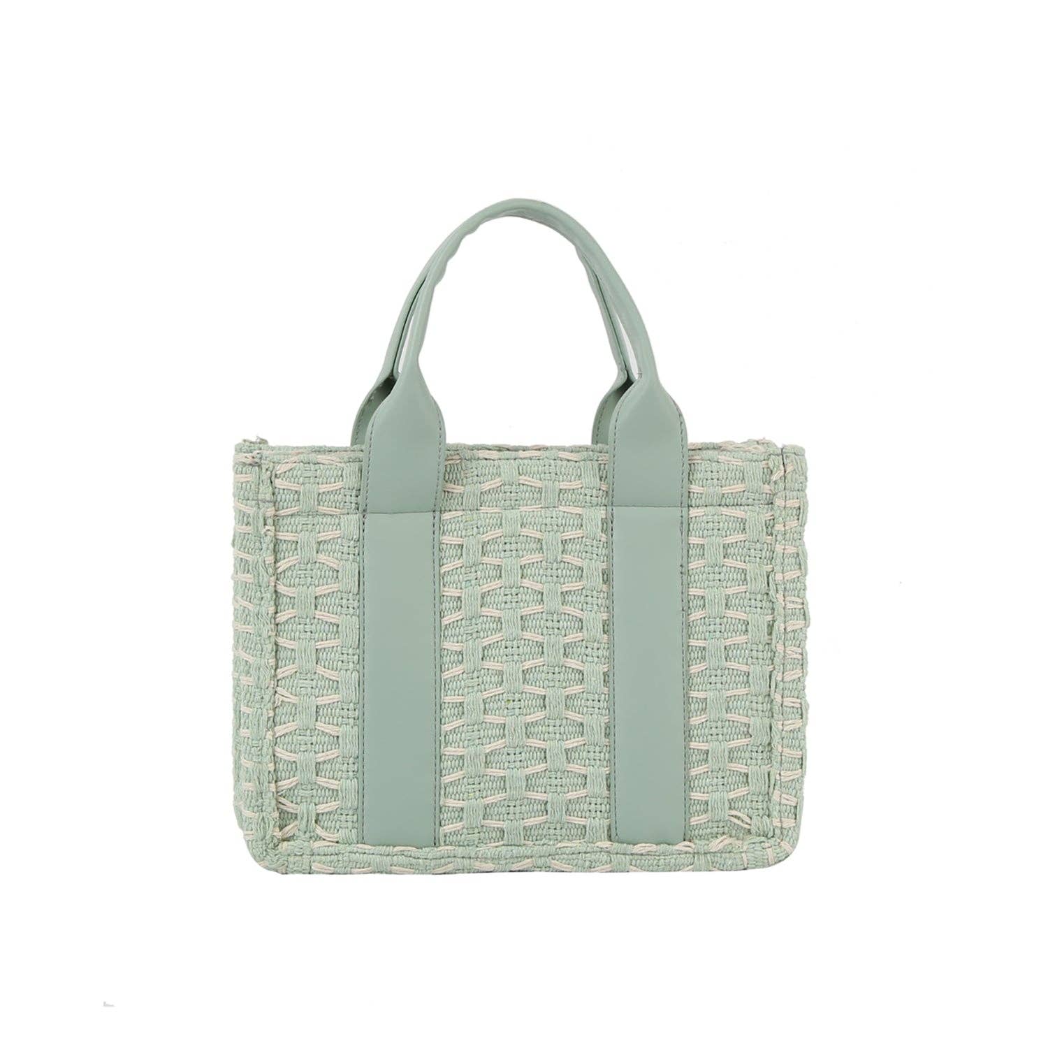 HR CORP - Wholesale Tote Bag - Women's - Ecostitch Woven tote bag with vegan leather handle4