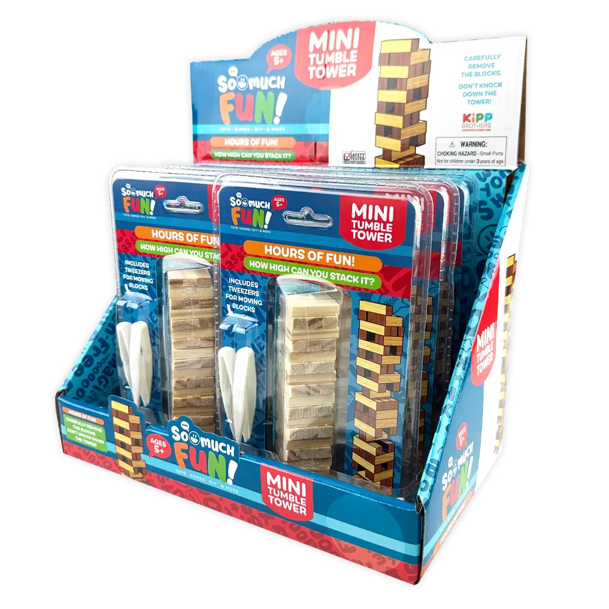 Novelty Brands - Wholesale Stacking Game - So Much Fun! Classic Mini Tumble Tower Wood Game - 6/Display5