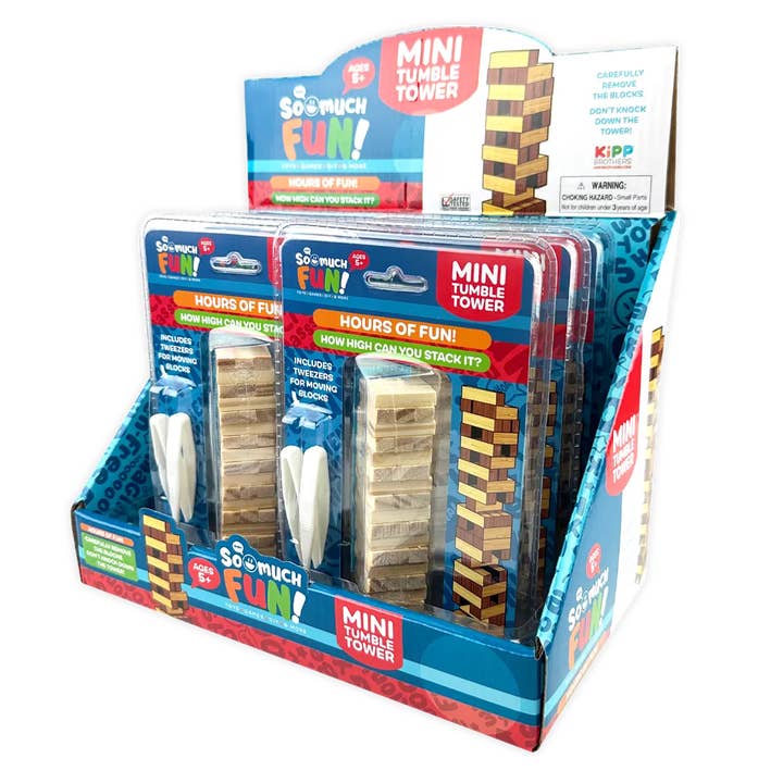Novelty Brands - Wholesale Stacking Game - So Much Fun! Classic Mini Tumble Tower Wood Game - 6/Display5