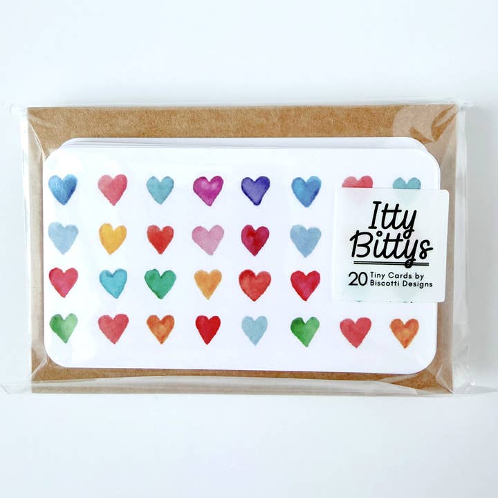 Hearts - Itty Bitty 20 Mini Card Set for wholesale by Biscotti Designs