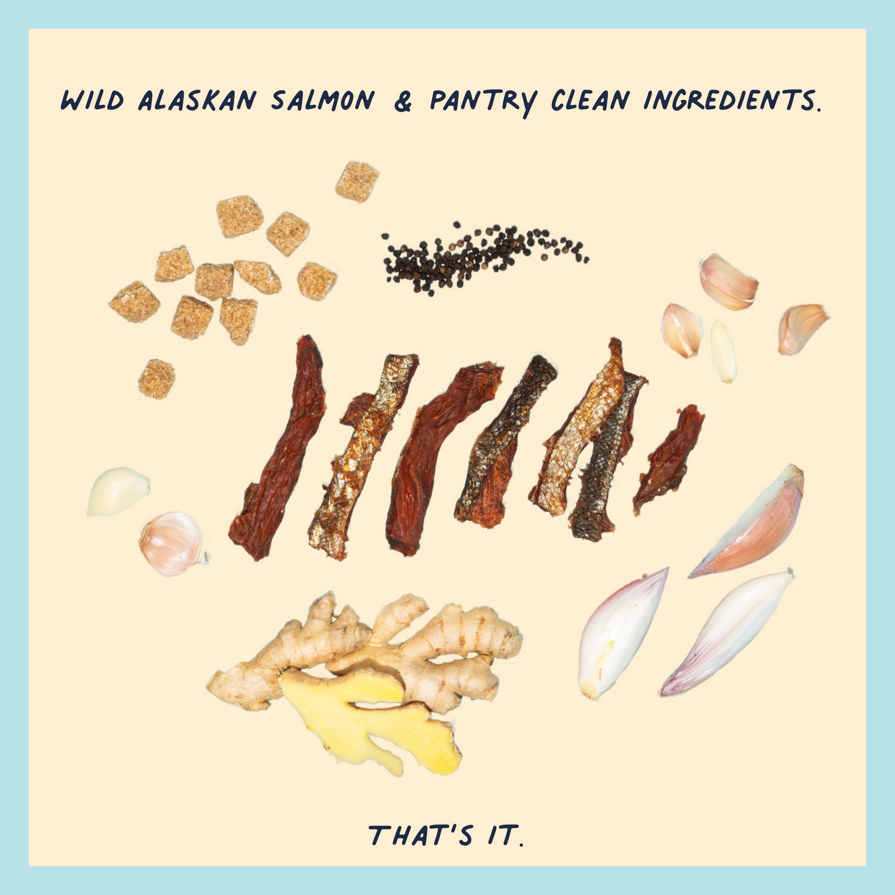 Fable Fish Company - Wholesale Jerky - Sea Salt Wild Alaskan Sockeye Salmon Jerky (64 ct case)3