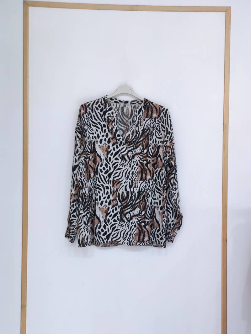 Pomelo paris - Wholesale top - Zwangerschap - Rita tiger blouse0