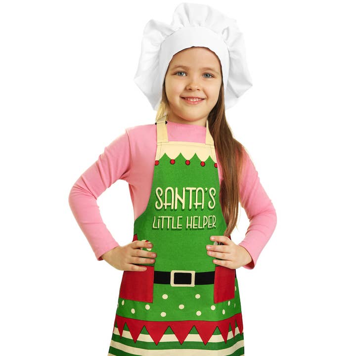Lavley - Wholesale Apron - Kids - Santa's Little Helper - Funny Kids Christmas Baking Apron