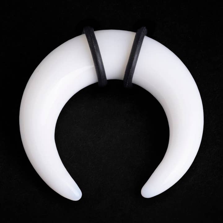 White Glass Septum Pincher Gauges / Plugs for wholesale by Custom Plugs