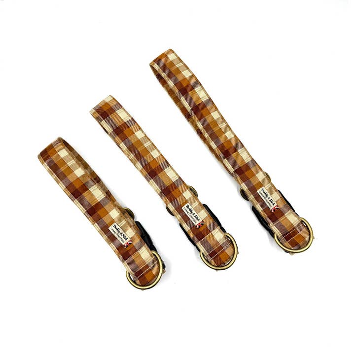 Collar para Perro Ancho de Jengibre a Cuadros para venta al por mayor de Barkley and Fetch