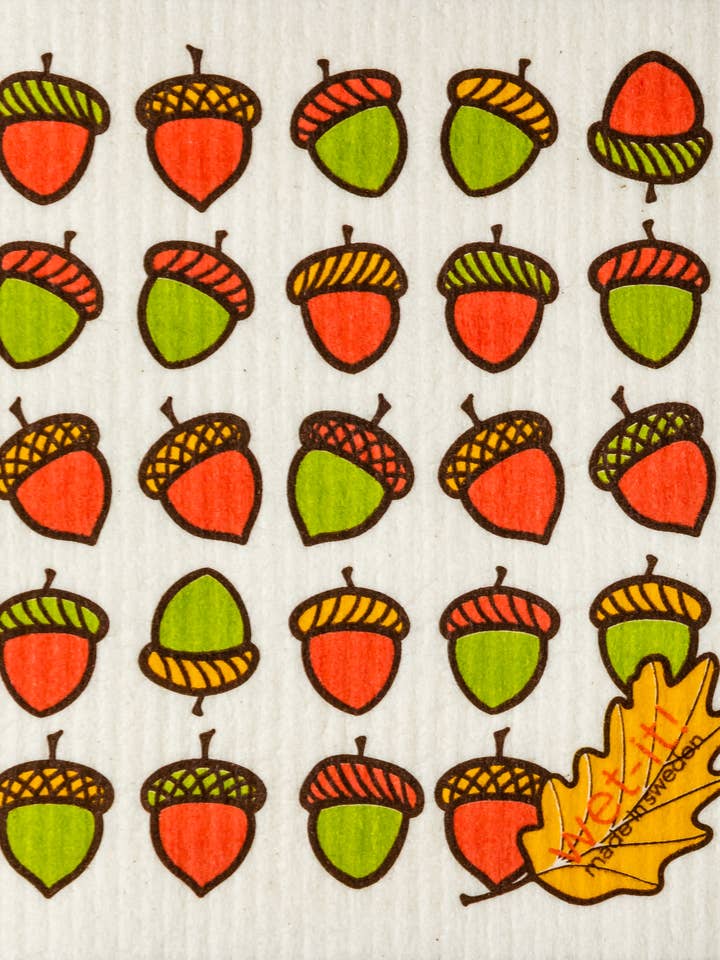 Rows of Acorns Swedish Cloth for wholesale by Wet-it!