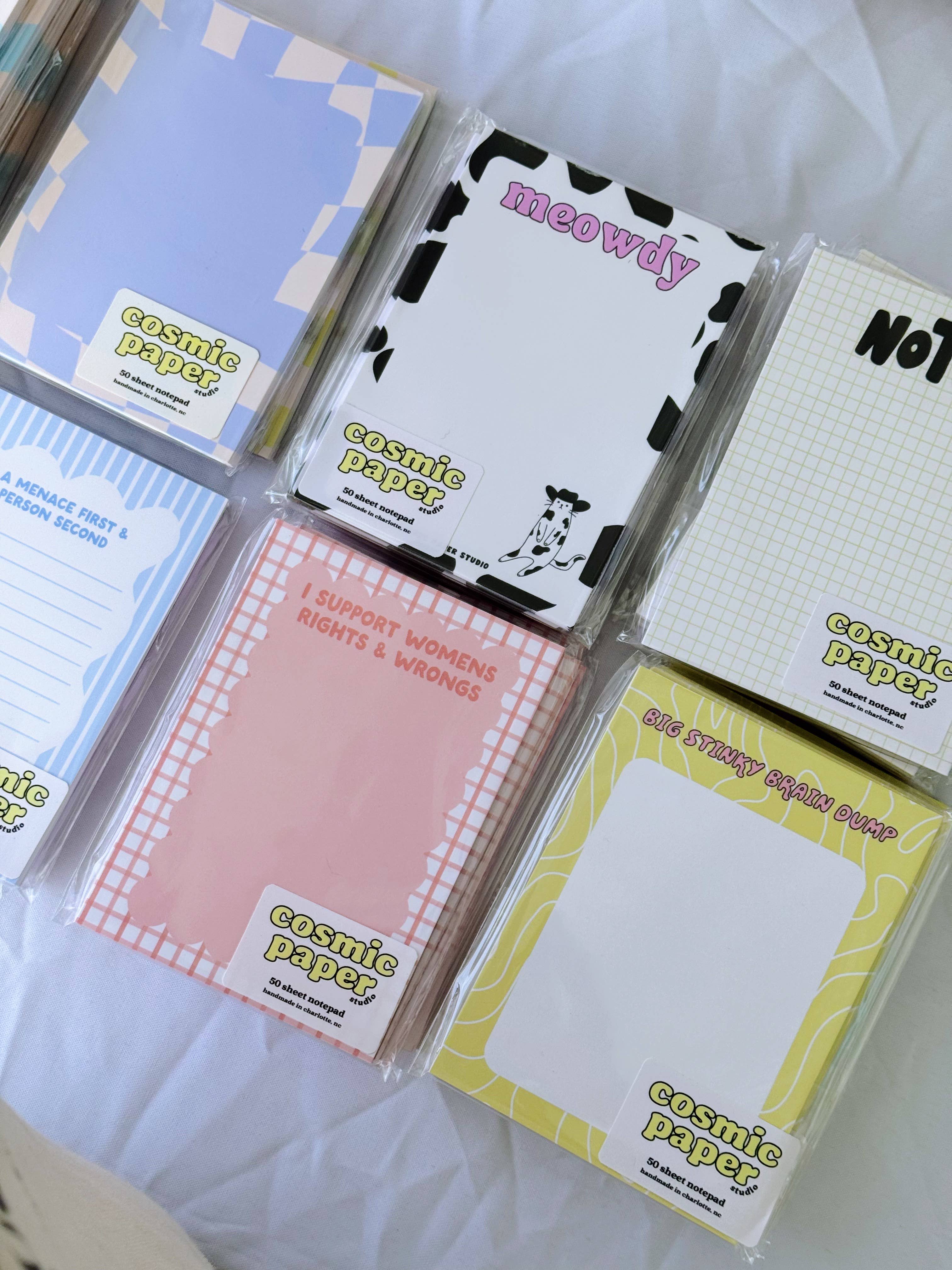 Cosmic Paper Studio – wholesale Notepad – Meowdy cow cat notepad4