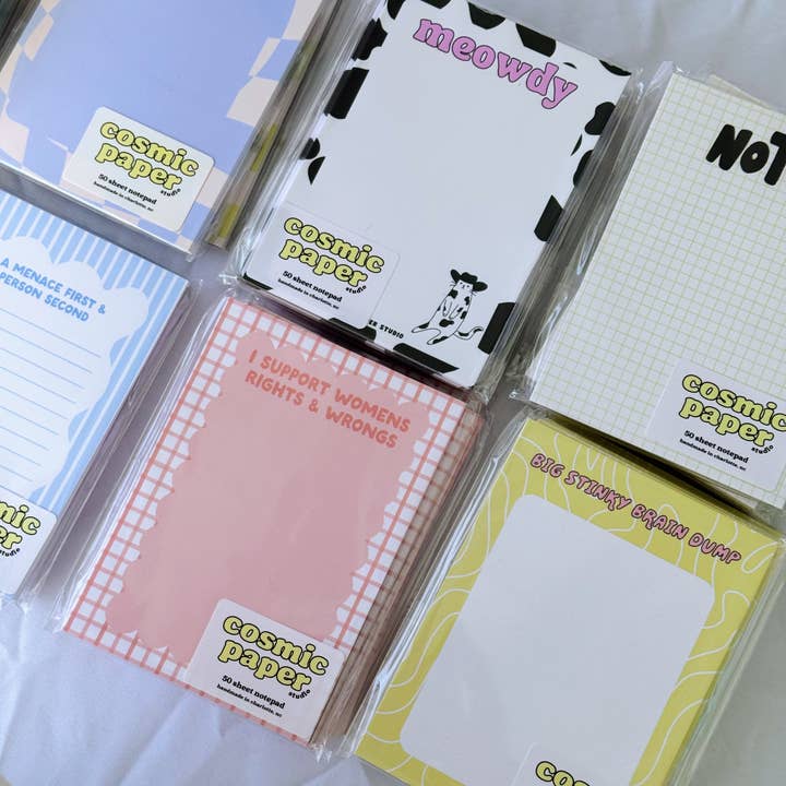 Cosmic Paper Studio - Wholesale Notepad - Meowdy cow cat notepad4