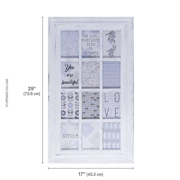 The Melannco 12-Opening White Collage Photo Frame for wholesale by Mikasa Home Accents