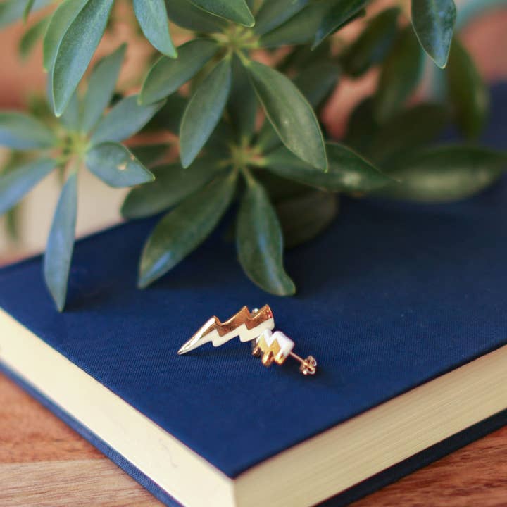 Remnant Studios - Wholesale Stud/Post Earrings - the Lizzy - tiny lightning bolt studs1