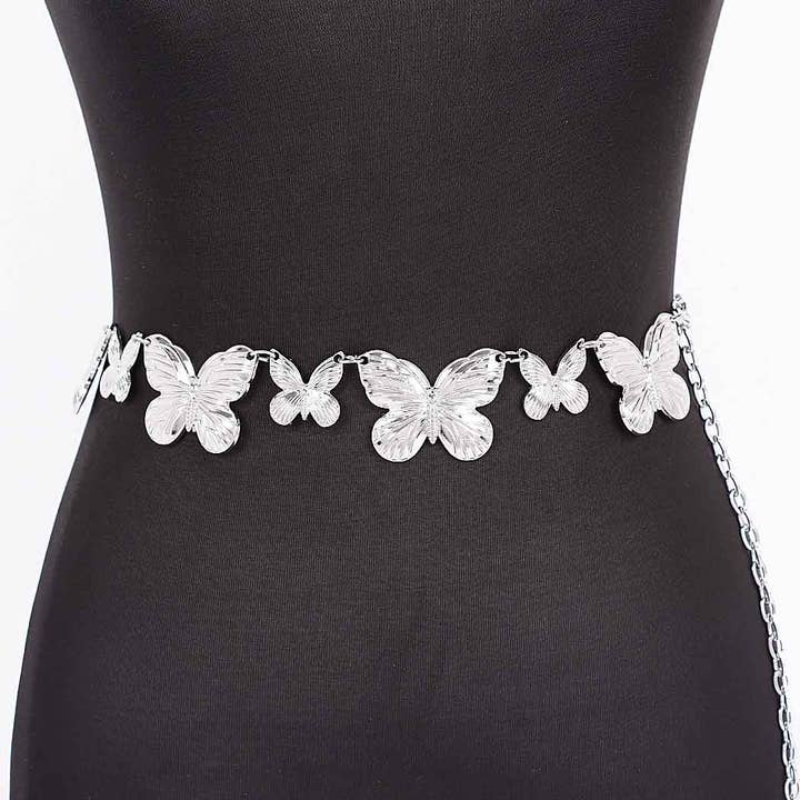 3AM BY H&D ACCESSORIES - Vente Ceinture – femme - Ceinture Chaîne Multi Papillons5