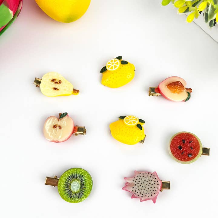 Pince à bec de canard tranche de fruit, petite pince à cheveux à ressort pour la vente par TheDivaSoap