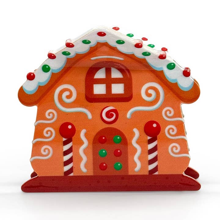 Pince à cheveux en forme de maison en pain d'épices – Accessoire festif pour les fêtes pour la vente par Rainbow Unicorn Birthday Surprise