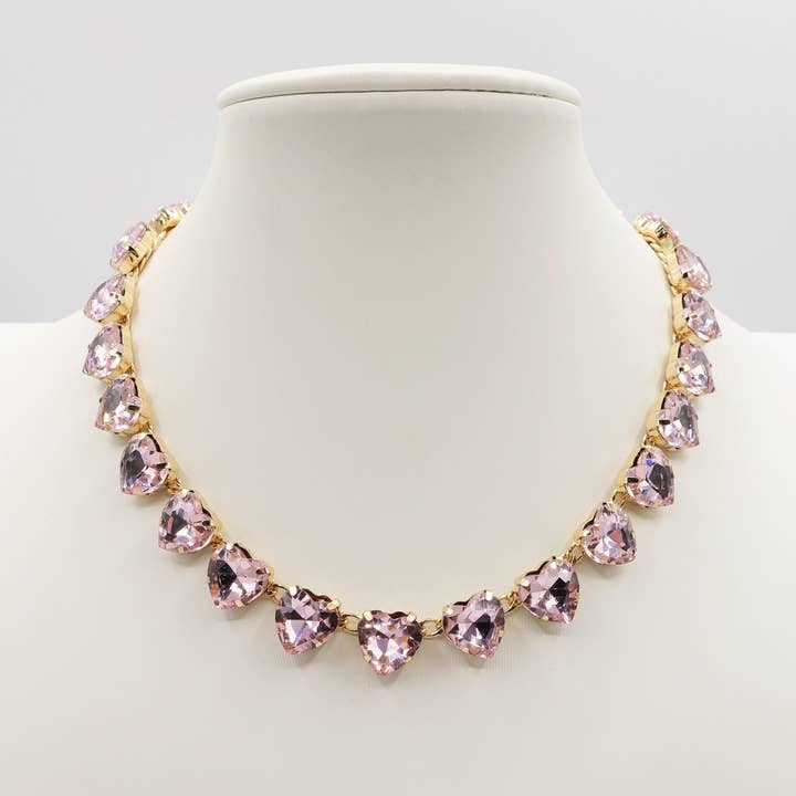 Daemon srls - Wholesale Pendant/Charm Necklace - LUCE HEARTS - collier con pietre A CUORE sfaccettate1